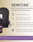 Norvell Venetian Sunless Tanning Set – 7 fl oz Aerosol Mist with Bronzer + Reusable Applicator Mitt for Flawless, Streak-Free Glow