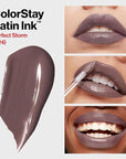 Revlon ColorStay Satin Ink Liquid Lipstick, Longwear Rich Lip Colors, Formulated with Black Currant Seed Oil, 024 Perfect Storm, 0.17 fl oz