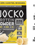 Jocko Mölk Whey Protein Powder 22g Sugar Free Monk Fruit Blend - Muscle Recovery & Growth, Packaging May Vary (31 Servings, Banana Cream)