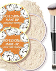 2PCS Loose Face Powder, Oil Control Minimizes Pores (05# Fair) 8g