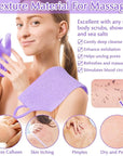 Anezus Exfoliating Back Scrubber Bath Gloves Set, Exfoliating Shower Towel with Shower Gloves for Body Scrub, Back Cleaner Wash Gloves to Remove Dead Skin (Purple)