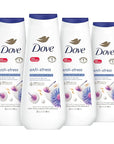 Dove Body Wash Anti-Stress Blue Chamomile & Oat Milk 4 Count for Renewed, Healthy-Looking Skin Moisturizing Gentle Skin Cleanser with 24hr Renewing MicroMoisture 20 oz