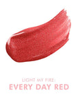 Beauty For Real Lip Gloss + Shine, Light My Fire - Opaque Everyday Red - Non-Sticky Plumping & Hydrating Gloss - Light & Mirror In Cap - Contains Marine Collagen - 0.15 fl oz