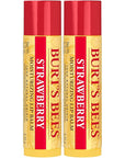 Burt's Bees Lip Balm - Strawberry, Lip Moisturizer With Responsibly Sourced Beeswax, Tint-Free, Natural Origin Conditioning Treatment, 2 Tubes, 0.15 oz.