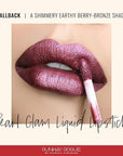 Runway Rogue Pearl Glam Long Wear Shimmer Liquid Lipstick, Metallic Earthy Berry-Bronze Lipstick with Silver and Gold Shimmer, ‘Callback’