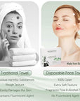 Travel Size Bamboo Viscose Disposable Face Towel Biodegradable Large Dry Face Wipes 30 Count/2 Box Extra Thick Soft Clean Facial Towels for Facial and Body Cleansing, Travel, Camping