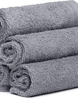 100% Cotton Washcloths Set 13” x 13” | Dark Grey Towels | Set of 6 Ultra Soft and Highly Absorbent Washcloths Sets for Bathroom, Gym, Spa | Machine Washable Face Towel