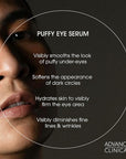 Advanced Clinicals Puffy Eye Under Eye Serum | Visible Anti Aging Brightening Vitamin C + Caffeine Serum Helps Improve Look Of Puffiness, Fine Lines, Dark Circles, & Uneven Skin Tone, 2-Pack