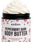 Peppermint Bark Whipped Body Butter | Limited Edition Christmas Lotion | Dry Skin Moisturizer with Shea Butter and Jojoba Oil | Natural Body Butter Holiday Edition