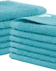 100% Cotton Washcloths Set 13” x 13” | Teal Blue(Turquoise) Towels | Set of 12 Ultra Soft and Highly Absorbent Washcloths Sets for Bathroom, Gym, Hotel, Spa | Machine Washable Face Towel