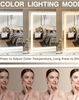 ROLOVE Vanity Mirror with Lights, 32" x 22" Large Lighted Vanity Mirror with Dimmable 3 Modes, LED Makeup Mirror, Touch Screen Control, USB Charging Port, Tabletop or Wall-Mounted