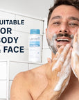 Lubriderm Daily Moisture Body + Face Wash, Hydrating Body Wash + Moisturizing Facial Cleanser with Pro-Ceramide & Shea Butter to Gently Cleanse, Light Fragrance & Hypoallergenic, 16 fl. oz