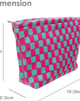 Pazimiik knitted checkered makeup bag
