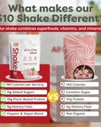 310 Nutrition All-In-One Meal Replacement Shake Powder - Plant-Based Protein Protein Powder with High-Fiber, Probiotics, Digestive Enzymes & Adaptogens - Low Carb Vegan Keto Friendly Superfoods Smoothie - Peppermint Swirl - 28 Servings