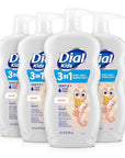 Dial Kids 3-in-1 Body + Hair + Bubble Bath, Peach, 24 fl oz (Pack of 4)