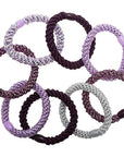L. Erickson Grab & Go Pony - Royal - 8 Pack Ponytail Holder Hair Ties - Mixed Purples