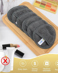 SINLAND Reusable Makeup Remover Pads For Face,Eye,Lips Microfiber Gentle Facial Cleansing Cloths for All Skin Types Friendly for Makeup Remover With Laundry Bag 5.1inchx3.93inch Gray Pack of 6