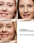 Lumene Under Eye Concealer - CC All-Over Hydrating Concealer with Medium Coverage - Multi-Tasking Under Eye Makeup Infused with Hyaluronic Acid with a Skin-Like Finish - 0.5 Light (0.3 fl oz)