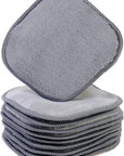 Polyte Premium Hypoallergenic Microfiber Fleece Makeup Remover and Facial Cleansing Cloth, 5 x 5 in, 10 Pack (Gray)
