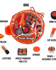 Miraculous Ladybug Kids Makeup Set - 10 Piece Bag with Nail Polish, Hair Chalk, Stickers & More - Safe, Non-Toxic Pretend Play Cosmetics - Rena Rouge Themed Makeup Kit for Children