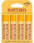 Burt's Bees Lip Balm - Original Beeswax, Lip Moisturizer With Responsibly Sourced Beeswax, Tint-Free, Natural Origin Conditioning Treatment, 4 Tubes, 0.15 oz.