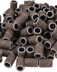 PANA 100 Pieces Nail Sanding Bands Professional Nail Manicure Great Fit for Nail Drill Bits for Acrylic Nails (80 Grit, Brown)