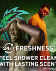 Old Spice Cleansing Body Wash for Men, 3X Defense, 24/7 Shower Fresh with Lasting Scent, 2-in-1 Body & Face Wash, Dragonblast Scent, 24 oz (Pack of 4)