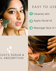Beauty by Earth Jade Gua Sha - Smoothes Fine Lines & Wrinkles, Face Sculpting Tool for Face Massage, Jaw Massager, Facial Massage Tools, Small Gifts for for Women and Teenage Girls