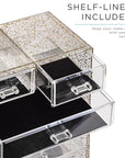 Sorbus Acrylic Makeup Organizer Set, 6-Drawer Vanity & Countertop Cosmetic Storage with Small & Wide Compartments, Glitter Makeup Storage for Brushes, Jewelry – Holiday Gift for Women & Teens
