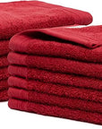 100% Cotton Washcloths Set 13” x 13” | Burgundy Towels | Set of 18 Ultra Soft and Highly Absorbent Washcloths Sets for Bathroom, Gym, Hotel, Spa | Machine Washable Face Towel
