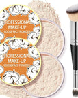 2PCS Loose Face Powder, Oil Control Minimizes Pores Finish(04# Natural)