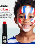 Blue Squid PRO Red White Blue Face Paint Stick - Waterproof Body Paint For Adults & Kids Eye Black Baseball, Eyeblack Softball - Hypoallergenic Twist-Up Non-Toxic Makeup Stick - Cosplay, Sports & SFX