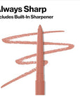 REVLON Lip Liner, Colorstay Lip Makeup with Built-in-Sharpener, Lip 01 oz