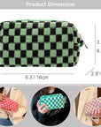 Pazimiik checkered makeup bag for