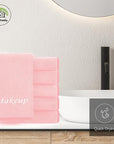 Cosy Family 10 Pack Makeup Remover Wash Cloths - Soft Microfiber Fingertip Facial Cleansing Cloths for Hand and Make Up, 12 x 12 in, Pink