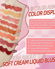 Liquid Blush for Cheeks, Soft Cream Blush with Cushion Applicator, Dewy Finish Matte Velvet Texture, High-Pigmented Blendable, Long-Wearing Rubor Makeup | #04 EBULLIENT-Cool Pink