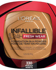 L'Oreal Paris Makeup Infallible Fresh Wear Foundation in a Powder, Up to 24H Wear, Waterproof, Hazelnut, 0.31 oz.