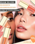 4PCS Liquid Blush,Soft Lightweight Cream Face Blush,Moisturizing Long & Eye