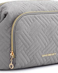 BAGSMART Travel Makeup Bag, Cosmetic Bag Make Up Organizer Case,Large Wide-open Pouch for Women Purse for Toiletries Accessories Brushes