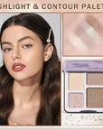 Contour Powder Highlighter Powder Contour Palette,2 In 1 Palette,Face