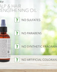 PURA D'OR Scalp & Hair Strengthening Oil (3.3oz x3 = 9.9oz) Supports Optimal Growth, Reduce Breakage, Nourish Roots for Healthier, Fuller, Thicker Hair - Rosemary, Castor & Peppermint Oil