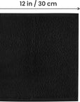 Utopia Towels 12 Pack Cotton Washcloths Set, 100% Ring Spun Cotton, Premium Flannel Face Cloths, Highly Absorbent and Soft Feel Fingertip Towels, Black
