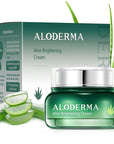 Aloderma Brightening Facial Cream - Made with 69% Organic Aloe Vera - Natural Skin Brightening Squalane & Niacinamide for Flawless Complexion, 1.7oz