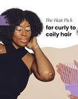 Tangle Teezer Hair Pick, Adds Lift, Volume, Preserves Curl, Reduces Frizz, for Curly Hair Types, Lilac