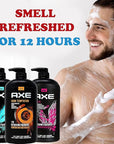 Axe Men's Body Wash Variety Set, Set of 3 Scents, Axe Dark Temptation, Apollo and Excite Body Wash, 3in1 Body and Face Wash in Pump Bottle, 33.8 Ounce Each