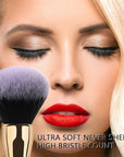 Powder Brush,Daubigny Large Powder Brush Flat Arched Premium Durable Kabuki Makeup Brush Perfect For Blending Liquid,Cream and Flawless Powder,Buffing, Blending,Concealer (Gold Black)
