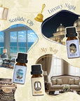Hotel Fragrance Oils Set, Essential Oil Gift Set for Diffuser, Hotel Scent Diffuser Oil, Diffuser Scents Oil for Home, White Tea, Jasmine Mint, Sandalwood, Luxury Night, Seaside, Myway