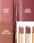 Oulac Hydrating Lipstick Set For Women Plum Brown Lipsticks High Impact Lipcolor Tinted Lip Balm, Nourishing, Satin Finish, Moisturizing Creamy Formula, Vegan Gluten Free 05+06+08(SET 2)