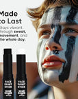 Blue Squid PRO Black and White Face Paint Stick - Waterproof Body Paint For Adults & Kids Eye Black Baseball, Eyeblack Softball -Hypoallergenic Twist-Up Non-Toxic Makeup Stick - Cosplay, Sports & SFX