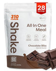 310 Nutrition All-In-One Meal Replacement Shake Powder - Plant-Based Protein Smoothie Blend w/High Fiber, Probiotics & Adaptogens - Low Carb, Vegan, Keto & Paleo Friendly - Chocolate Bliss - 28 Srv
